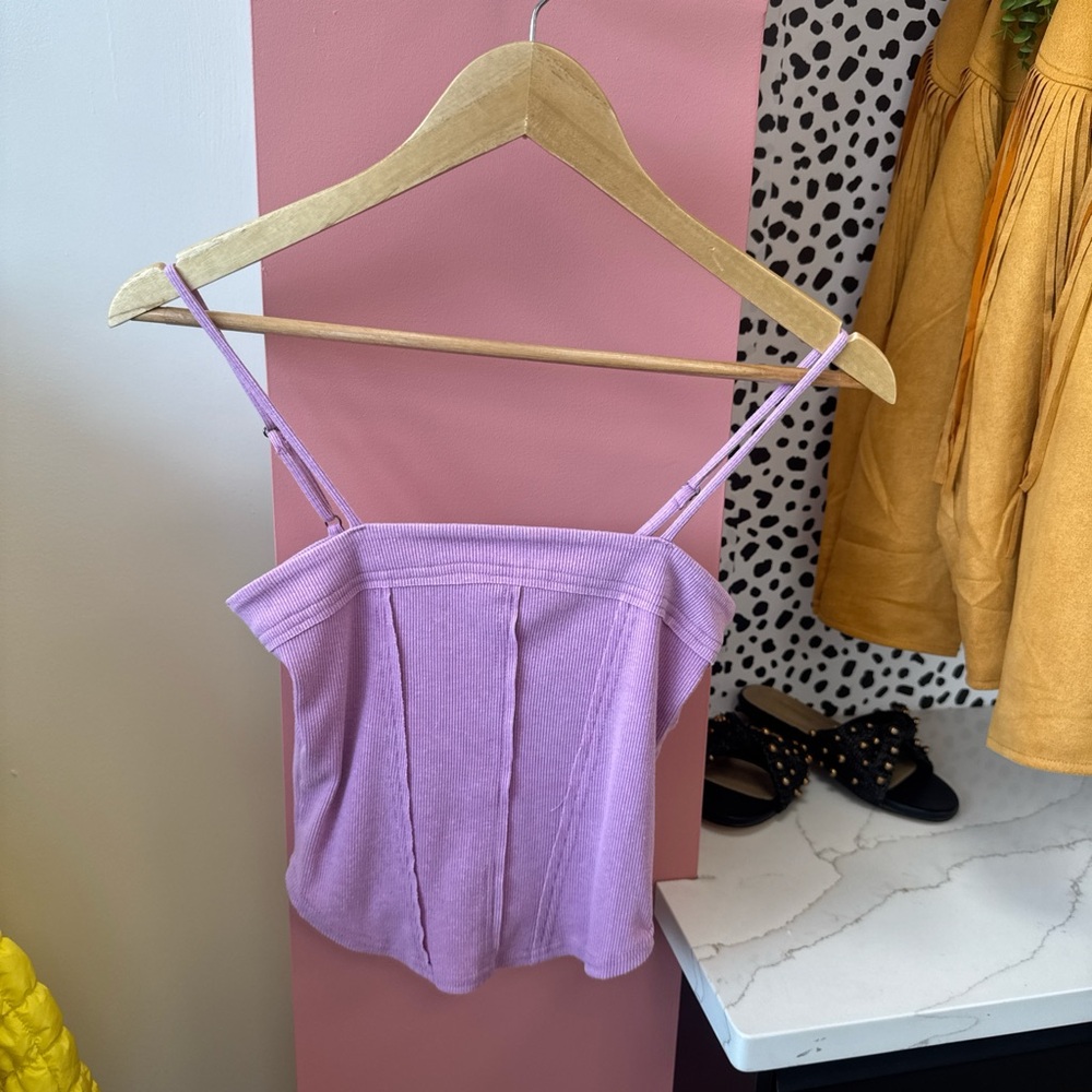 Elegant Lilac Camisole with Spaghetti Straps